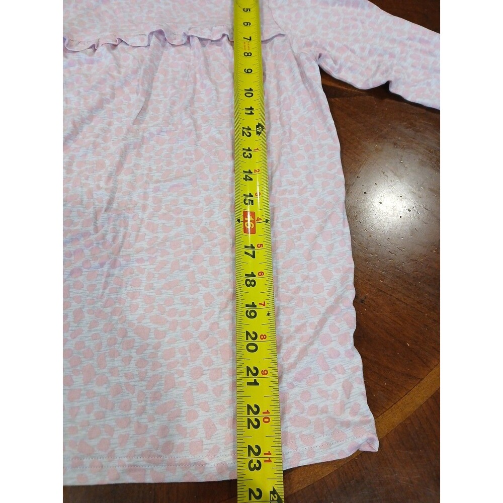 Emerson Road Womens Leopard Spotted Pajama Shirt Gray Pink Size Medium NWT Soft - Picture 8 of 11